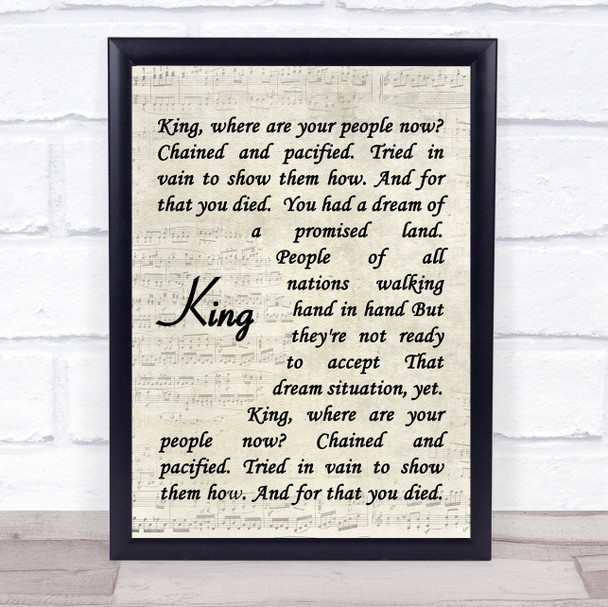 UB40 King Quote Song Lyric Print