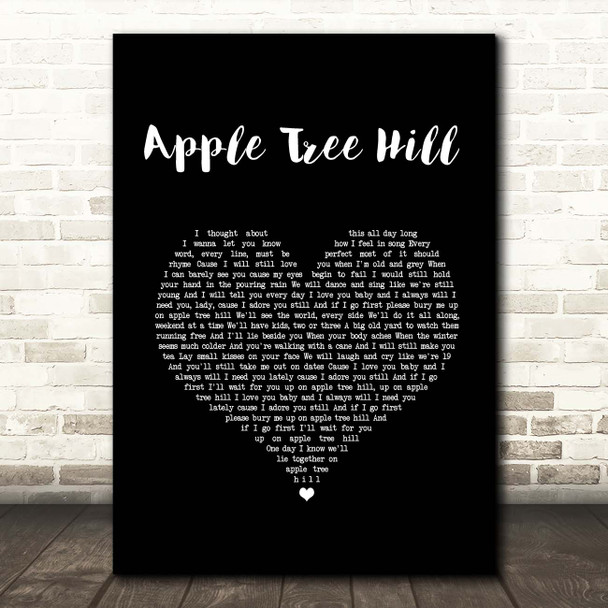 Keywest Apple Tree Hill Black Heart Song Lyric Print