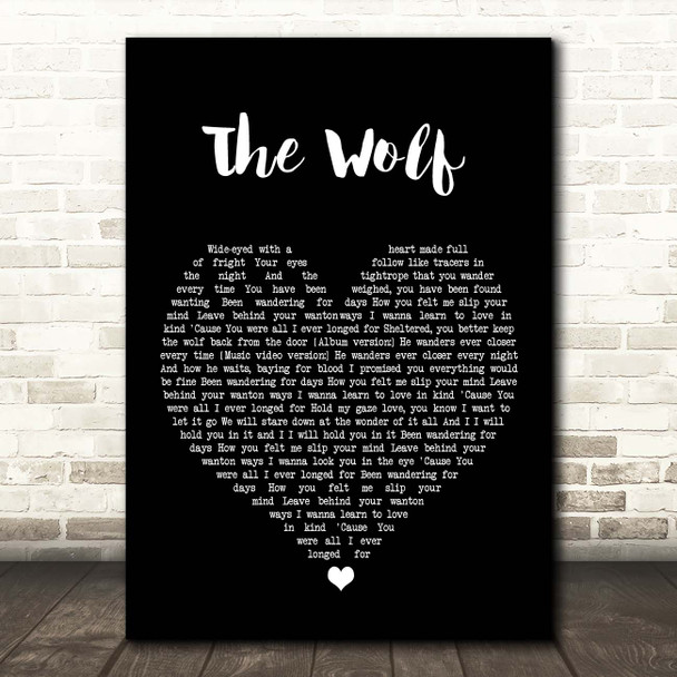 Mumford & Sons The Wolf Black Heart Song Lyric Print