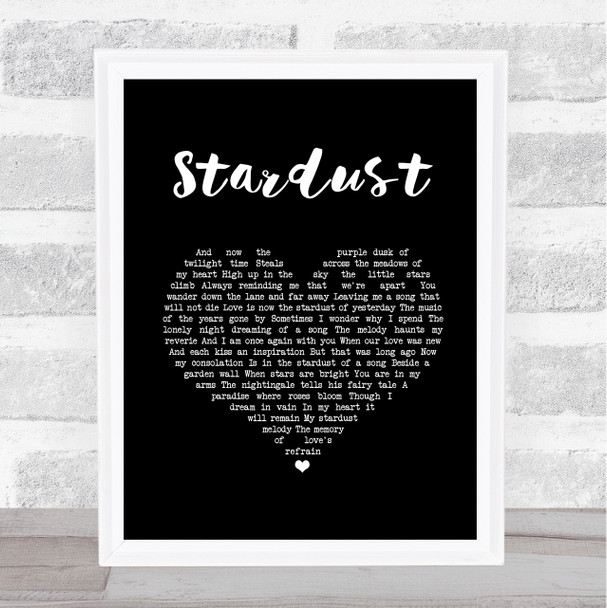 Nat King Cole Stardust Black Heart Song Print
