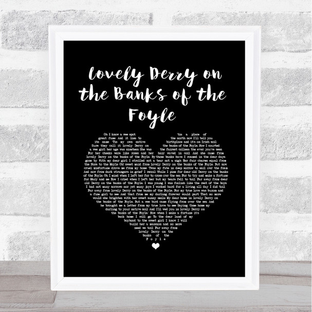 Charlie McGonigle Lovely Derry on the Banks of the Foyle Black Heart Song Lyric Print
