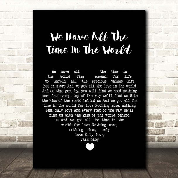 Fun Lovin' Criminals We Have All The Time In The World Black Heart Song Lyric Print