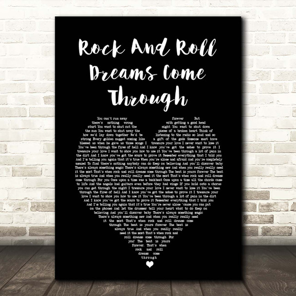 Meat Loaf Rock And Roll Dreams Come Through Black Heart Song Lyric Print