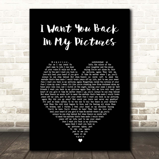 Christopher L. Merrill I Want You Back In My Pictures Black Heart Song Lyric Print