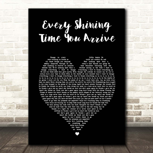 Sunny Day Real Estate Every Shining Time You Arrive Black Heart Song Lyric Print