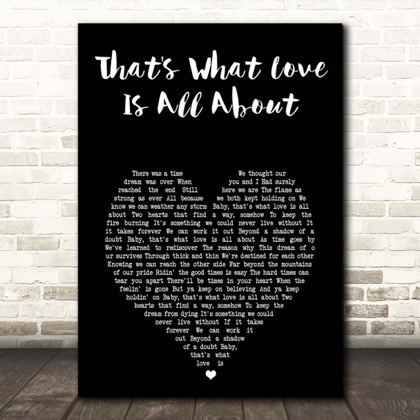 Michael Bolton That's What Love Is All About Black Heart Song Lyric Print