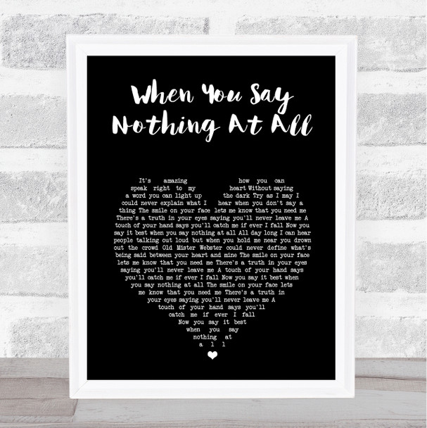 Alison Krauss When You Say Nothing At All Black Heart Song Lyric Print