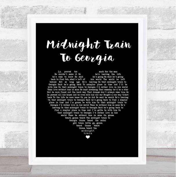 Gladys Knight And The Pips Midnight Train To Georgia Black Heart Song Lyric Print