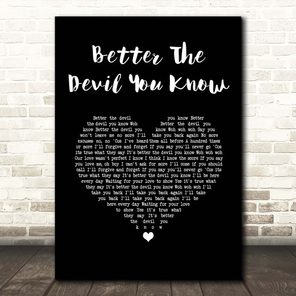Kylie Minogue Better The Devil You Know Black Heart Song Lyric Print