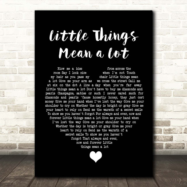 Kitty Kallen Little Things Mean a Lot Black Heart Song Lyric Print