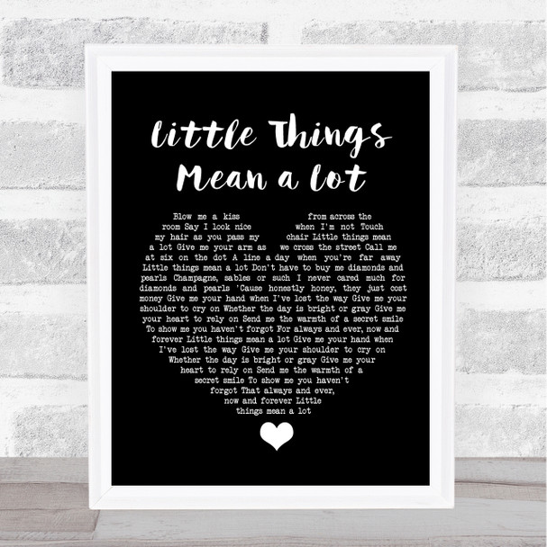 Kitty Kallen Little Things Mean a Lot Black Heart Song Lyric Print