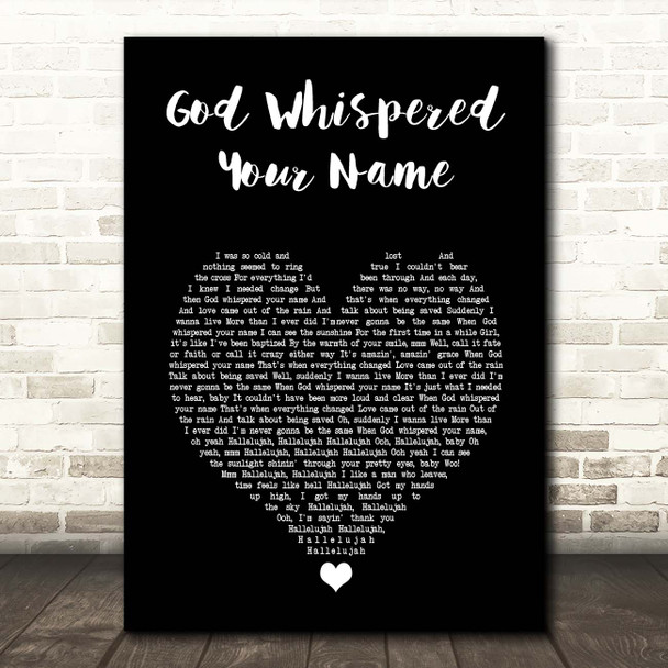 Keith Urban God Whispered Your Name Black Heart Song Lyric Print