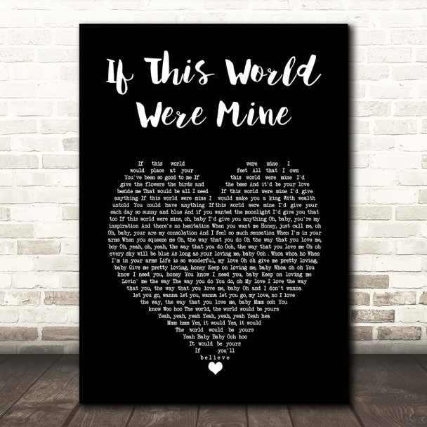 Luther Vandross If This World Were Mine Black Heart Song Lyric Print