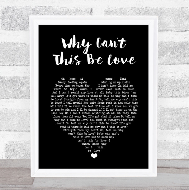 Van Halen Why Can't This Be Love Black Heart Song Lyric Print