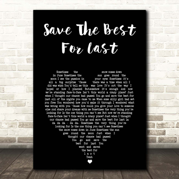 Vanessa Williams Save The Best For Last Black Heart Song Lyric Print