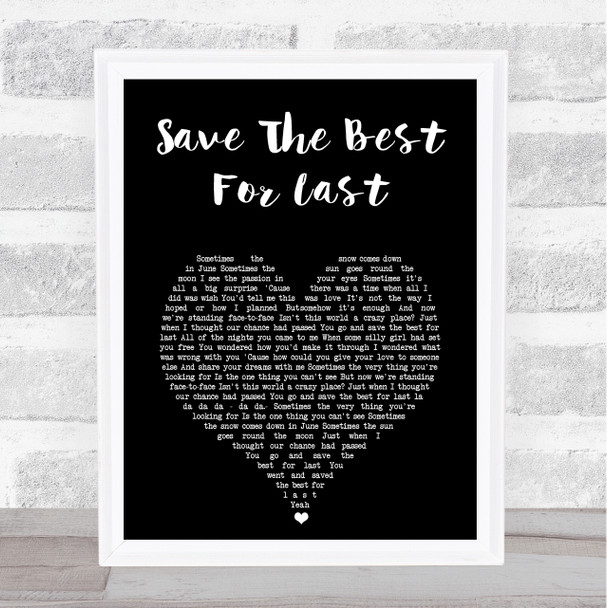Vanessa Williams Save The Best For Last Black Heart Song Lyric Print