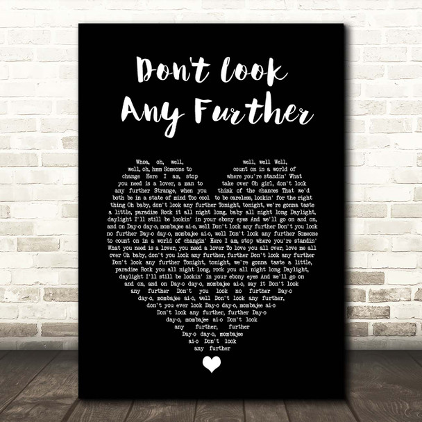 Dennis Edwards ft. Siedah Garrett Don't Look Any Further Black Heart Song Lyric Print