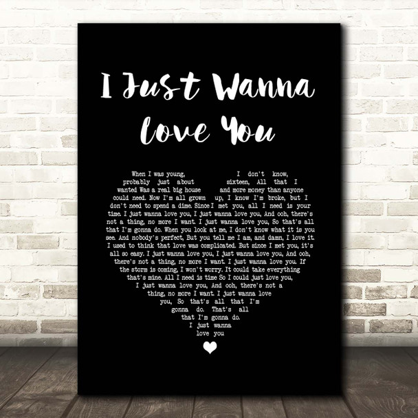 The Shires I Just Wanna Love You Black Heart Song Lyric Print
