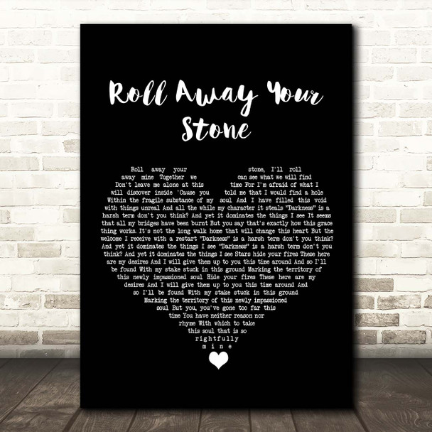 Mumford & Sons Roll Away Your Stone Black Heart Song Lyric Print