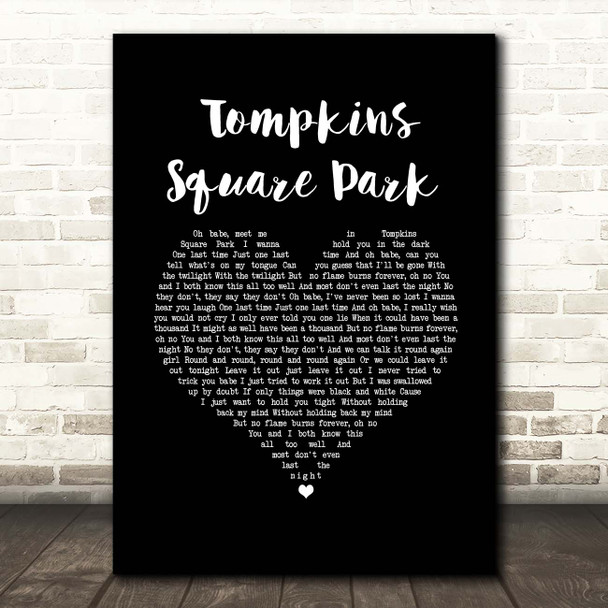Mumford & Sons Tompkins Square Park Black Heart Song Lyric Print