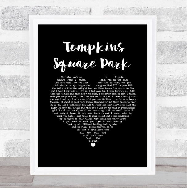 Mumford & Sons Tompkins Square Park Black Heart Song Lyric Print