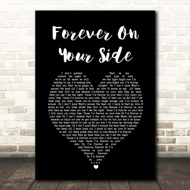 NEEDTOBREATHE Forever On Your Side Black Heart Song Lyric Print