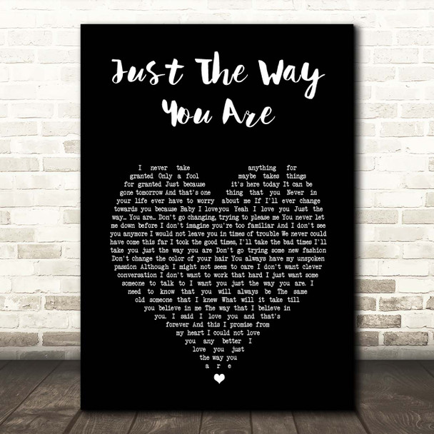 Barry White Just The Way You Are Black Heart Song Lyric Print