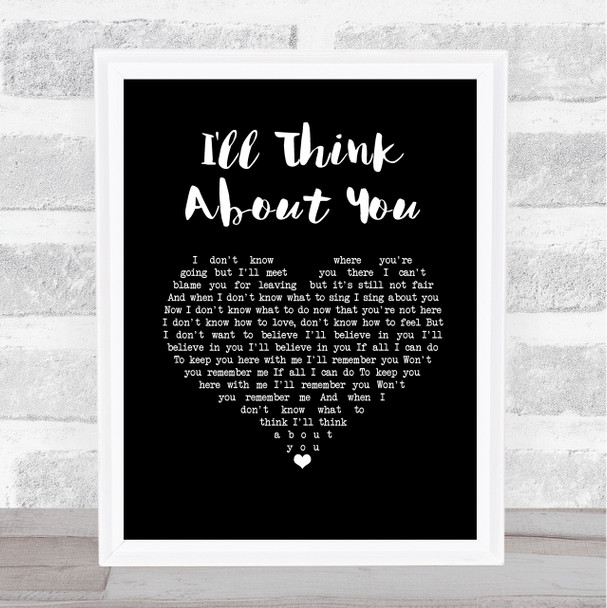 We Are Messengers I'll Think About You Black Heart Song Lyric Print