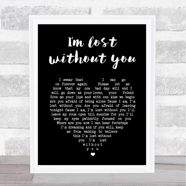 blink 182 I'm lost without you Black Heart Song Lyric Print
