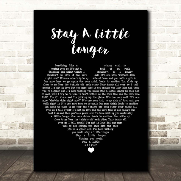 Brothers Osborne Stay A Little Longer Black Heart Song Lyric Print