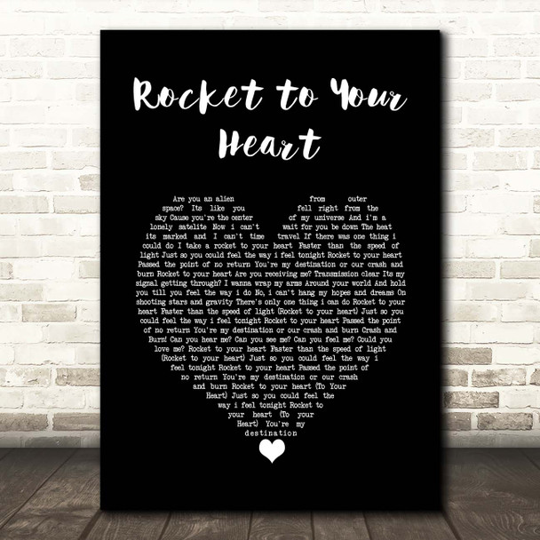 Danger Danger Rocket to Your Heart Black Heart Song Lyric Print