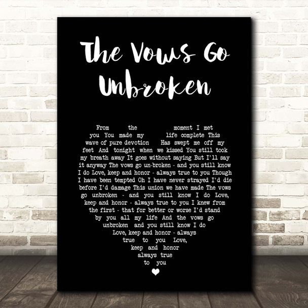 Kenny Rogers The Vows Go Unbroken Black Heart Song Lyric Print