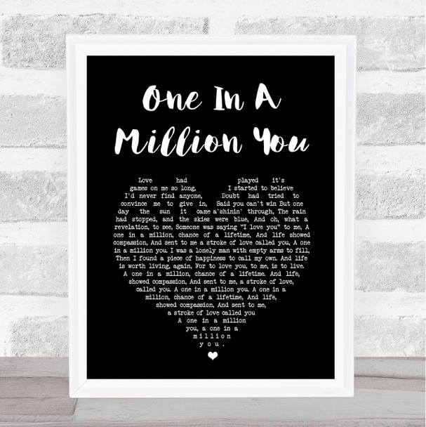 Lou Rawls One In A Million You Black Heart Song Lyric Print