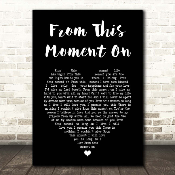 Sam Bailey From This Moment On Black Heart Song Lyric Print
