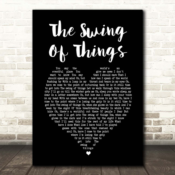 A-ha The Swing Of Things Black Heart Song Lyric Print