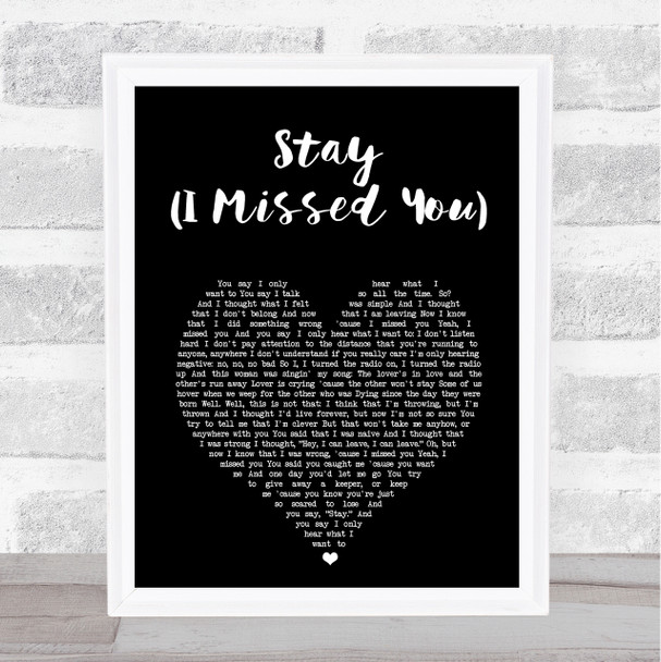 Lisa Loeb Stay (I Missed You) Black Heart Song Lyric Print