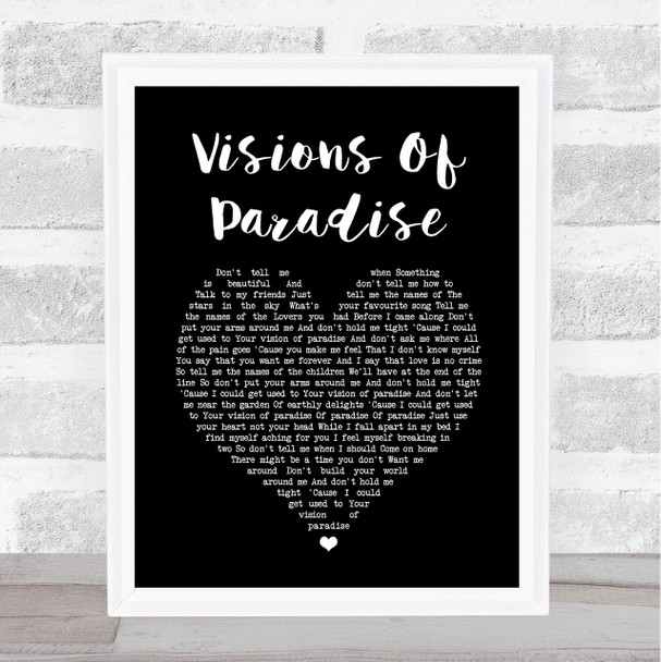 Mick Jagger Visions Of Paradise Black Heart Song Lyric Print