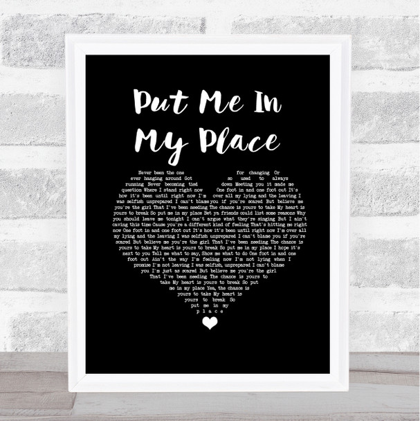 Muscadine Bloodline Put Me In My Place Black Heart Song Lyric Print