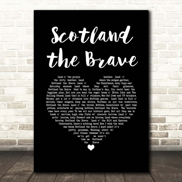 The Corries Scotland the Brave Black Heart Song Lyric Print