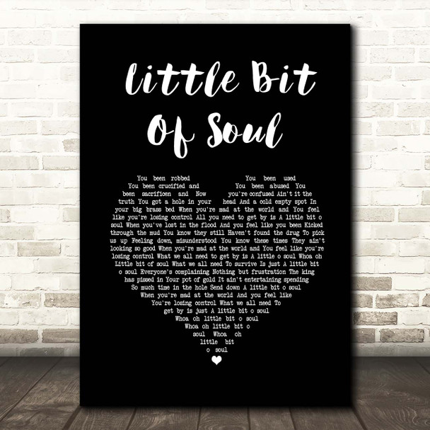 Bon Jovi Little Bit Of Soul Black Heart Song Lyric Print