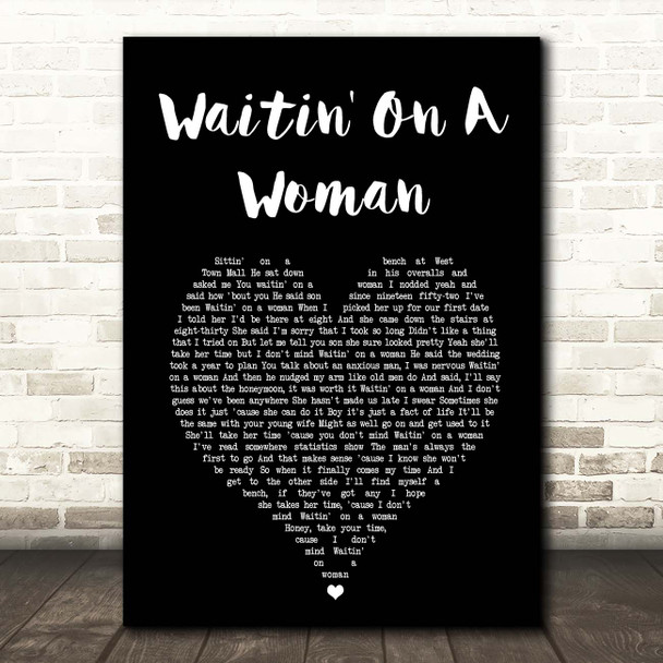 Brad Paisley Waitin' On A Woman Black Heart Song Lyric Print