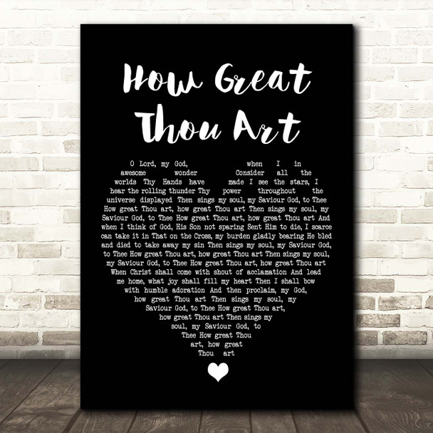 Carrie Underwood How Great Thou Art Black Heart Song Lyric Print