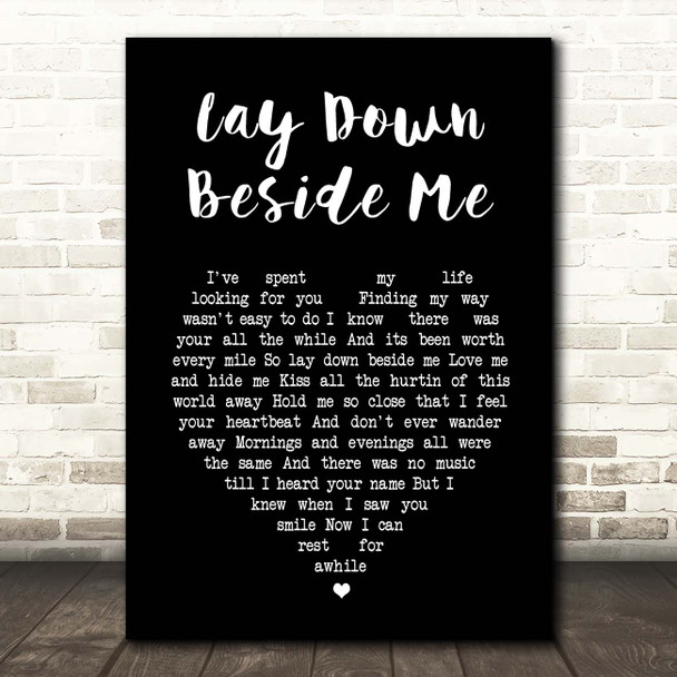 Don Williams Lay Down Beside Me Black Heart Song Lyric Print