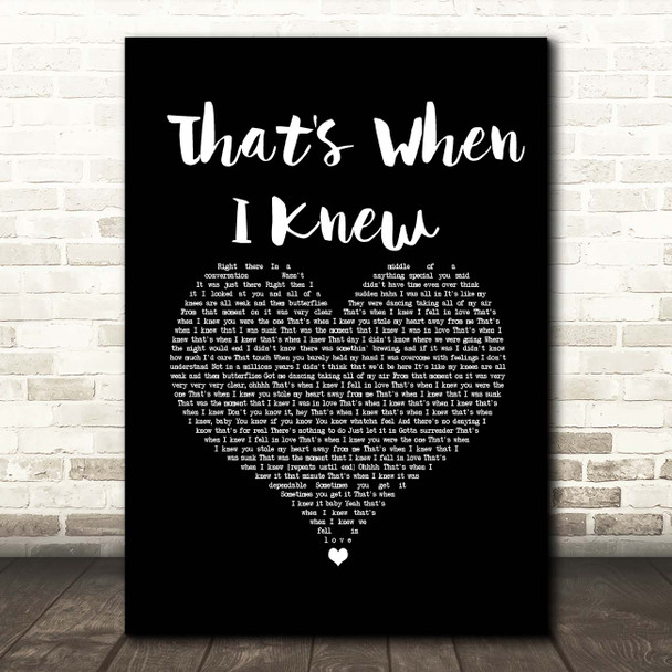 Alicia Keys That's When I Knew Black Heart Song Lyric Print