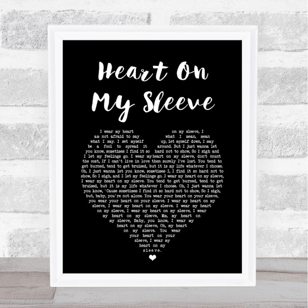 Gallagher & Lyle Heart On My Sleeve Black Heart Song Lyric Print