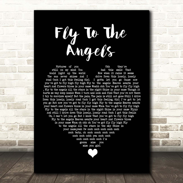 Slaughter Fly To The Angels Black Heart Song Lyric Print