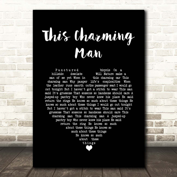 The Smiths This Charming Man Black Heart Song Lyric Print