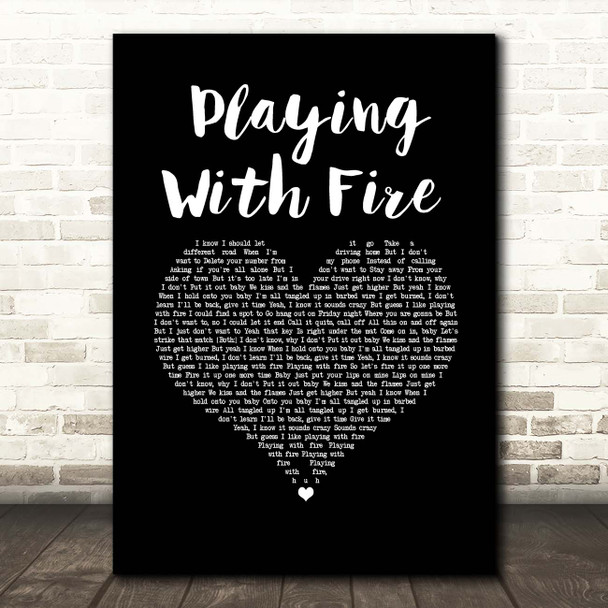 Thomas Rhett Playing With Fire Black Heart Song Lyric Print