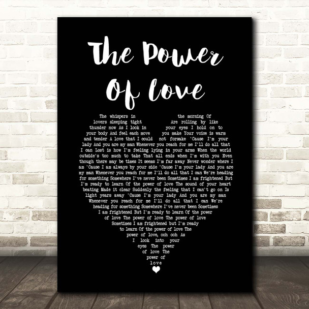 Céline Dion The Power Of Love Black Heart Song Lyric Print