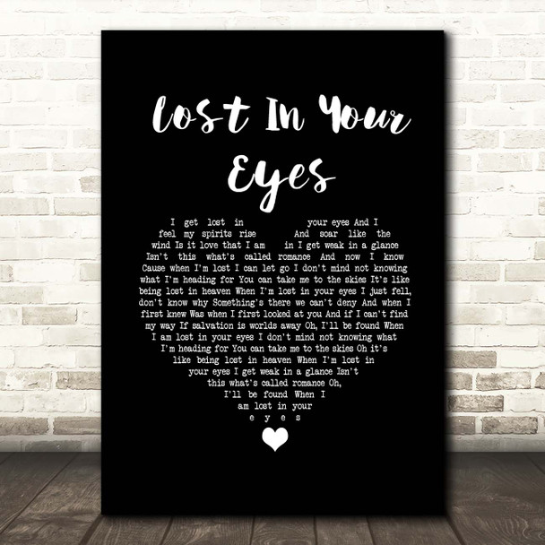 Debbie Gibson Lost In Your Eyes Black Heart Song Lyric Print